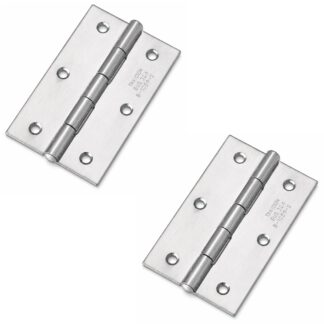 2 pezzi di cerniera avvitata di alta qualità, realizzati in acciaio inossidabile SUS304, capacità di carico: 10 kg (22 lbs), 76 mm (2-63/64"), B-1059-2. Cerniera robusta e piatta per porte meccaniche, porte di contenimento, portelli di manutenzione e molto altro, di TAKIGEN (Giappone)