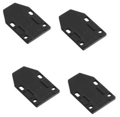 Piastra distanziatrice in 4 pezzi, in poliacetale, superficie: nera, 70 mm (2-3/4"), ML-120-DP4-BL. Piastra di compensazione per chiusure magnetiche a scatto ML-120BR, ML-120W e ML-120BL di Sugatsune, di Sugatsune / LAMP® (Giappone)