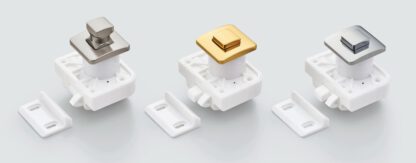 Chiusura a scatto di alta qualità con funzione di impugnatura, in ottone, superficie: nichelato, satinato opaco, versione: quadrato, TLP-S-BB-WB e TLP-LBM(W). Solido moschettone per yacht e molto altro, di Sugatsune / LAMP® (Giappone) - immagine 7
