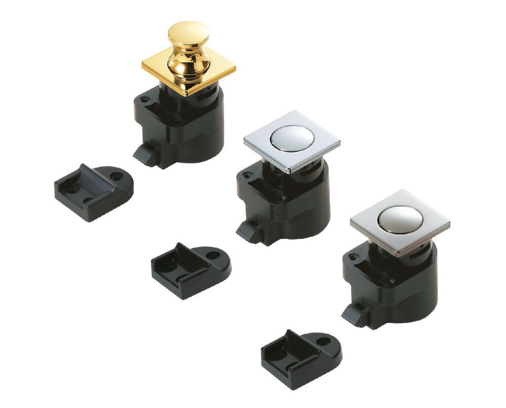 Chiusura a scatto di alta qualità con funzione di maniglia, in lega di zinco (ZDC), superficie: nichelato, satinato opaco, finitura: quadrato, DPL-SQ-SN. Chiusura a scatto solida per camper, barca e molto altro, di Sugatsune / LAMP® (Giappone) - immagine 8