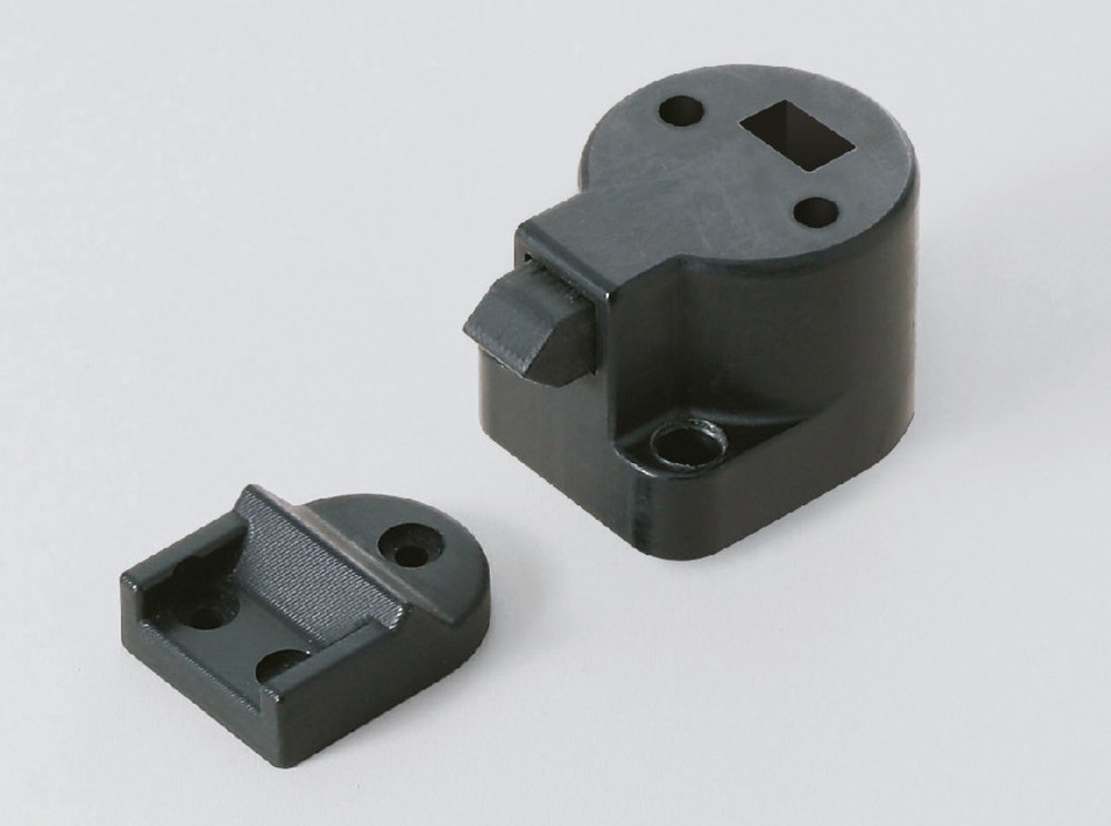 Chiusura a scatto di alta qualità con funzione di maniglia, in lega di zinco (ZDC), superficie: nichelato, satinato opaco, finitura: quadrato, DPL-SQ-SN. Chiusura a scatto solida per camper, barca e molto altro, di Sugatsune / LAMP® (Giappone) - immagine 3