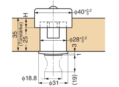 Maniglia a pulsante di alta qualità in lega di zinco, superficie: cromata, PK03CR da 18,8 mm (0,8"). Pushlock solido ed elegante di alta qualità realizzato in ZDC per cassetti, mobili per camper, barche, aerei privati e molto altro, di Sugatsune / LAMP® ( - immagine 6