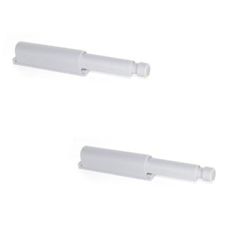 2 pezzi elegante chiusura a scatto, superficie: grigio, 62 mm (2-7/16"), versione: amagnetica, 2033821. Robusta chiusura push-to-open per ante di mobili, ante di armadi, sportelli e molto altro, di EMUCA