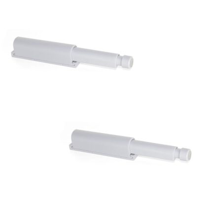 2 pezzi elegante chiusura a scatto, superficie: grigio, 62 mm (2-7/16"), versione: amagnetica, 2033821. Robusta chiusura push-to-open per ante di mobili, ante di armadi, sportelli e molto altro, di EMUCA