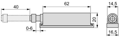 2 pezzi elegante chiusura a scatto, superficie: grigio, 62 mm (2-7/16"), versione: amagnetica, 2033821. Robusta chiusura push-to-open per ante di mobili, ante di armadi, sportelli e molto altro, di EMUCA - immagine 2