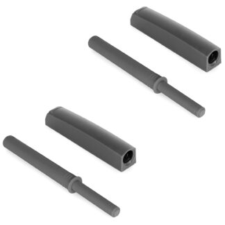 Elegante chiusura a pressione in 2 pezzi con alloggiamento di montaggio, superficie: grigio antracite, design: amagnetico, 1900223. Stabile apriporta push-to-open per ante di mobili, ante di armadi, sportelli e molto altro, di EMUCA