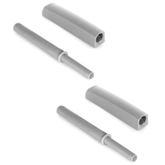2 pezzi elegante chiusura a scatto, con alloggiamento di montaggio, superficie: grigio, design: amagnetico, 1900221. Stabile apriporta push-to-open per ante di mobili, ante di armadi, sportelli e molto altro, di EMUCA