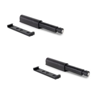 2 pezzi elegante chiusura a scatto, superficie: nero, 62 mm (2-7/16"), versione: magnetica, 2033917. Stabile chiusura push-to-open per ante di mobili, ante di armadi, sportelli e molto altro, di EMUCA