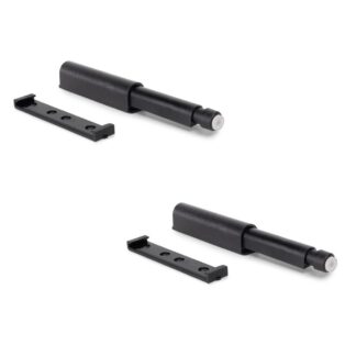 2 pezzi elegante chiusura a scatto, superficie: nero, 62 mm (2-7/16"), versione: amagnetica, 2033817. Robusta serratura a scatto per ante di mobili, ante di armadi, sportelli e molto altro, di EMUCA