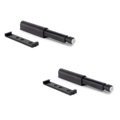 2 pezzi elegante chiusura a scatto, superficie: nero, 62 mm (2-7/16"), versione: amagnetica, 2033817. Robusta serratura a scatto per ante di mobili, ante di armadi, sportelli e molto altro, di EMUCA