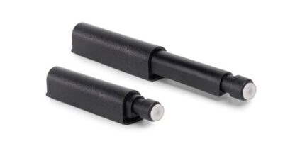 2 pezzi elegante chiusura a scatto, superficie: nero, 62 mm (2-7/16"), versione: amagnetica, 2033817. Robusta serratura a scatto per ante di mobili, ante di armadi, sportelli e molto altro, di EMUCA - immagine 5