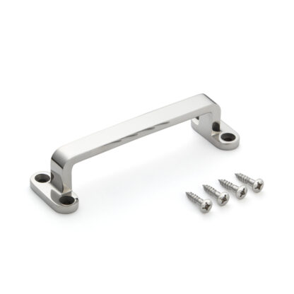 Impugnatura in acciaio inox V2A (SUS304), 150 mm (6″) FT-150. Manico in acciaio inossidabile massiccio di alta qualità in acciaio inossidabile V2A (SUS304), lucidato a specchio con quattro fori di montaggio, per navi, barche, yacht, cucine in acciaio inossidabile di Sugatsune / LAMP® (Giappone)
