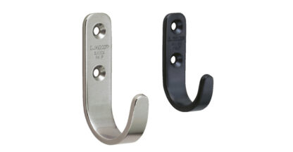 Gancio in acciaio inossidabile di alta qualità, in solido acciaio inossidabile, capacità di carico: 8 kg, superficie: satinato opaco, 70 mm (2,8"), HJT-70S. Ganci da parete in acciaio inox per appendiabiti, bagno, esterno e molto altro, di Sugatsune / LAM - immagine 4