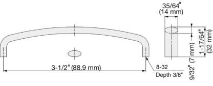 Maniglia per mobili in acciaio inossidabile SUS316, 95,9 mm (3,8″), EK-R635/M e EK-R635/S. Maniglia per mobili, realizzata nel miglior acciaio inossidabile V4A (SUS316) per strutture di alta qualità, nonché per uso esterno, ambienti umidi e difficili da Sugatsune / LAMP® (Giappone) - immagine 2
