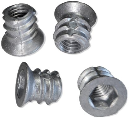 20 pezzi di bussola a vite di alta qualità con filettatura interna M6, testa svasata con esagono incassato e bordo di copertura, in zinco pressofuso massiccio, 10 mm (0,4"), 8028001. Dado avvitabile per mobili, pannelli in legno, truciolare, tavolo e molt - immagine 4