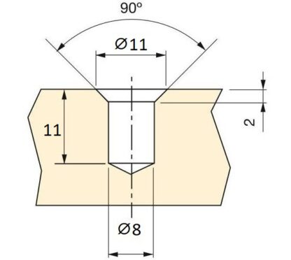 20 pezzi di bussola a vite di alta qualità con filettatura interna M6, testa svasata con esagono incassato e bordo di copertura, in zinco pressofuso massiccio, 10 mm (0,4"), 8028001. Dado avvitabile per mobili, pannelli in legno, truciolare, tavolo e molt - immagine 3