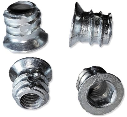 20 pezzi di bussola a vite di alta qualità con filettatura interna M6, testa svasata con esagono incassato e bordo di copertura, in zinco pressofuso massiccio, 13 mm (0,6"), 8008001. Dado avvitabile per mobili, pannelli in legno, truciolare, tavolo e molt - immagine 4