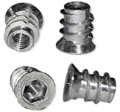 20 pezzi di manicotto a vite di alta qualità con filettatura interna M6, testa svasata con esagono incassato e bordo di copertura, superficie: zincata, 13 mm (0,6"), 8008005. Dado avvitabile per mobili, pannelli in legno, truciolare, tavolo e molto altro, - immagine 4
