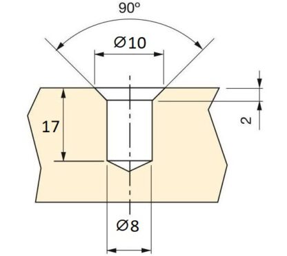 20 pezzi di bussola a vite di alta qualità con filettatura interna M6, testa svasata con esagono incassato e bordo di copertura, superficie: zincata, 17 mm (0,7"), 8007705. Dado avvitabile per mobili, pannelli in legno, truciolare, tavolo e molto altro, b - immagine 3