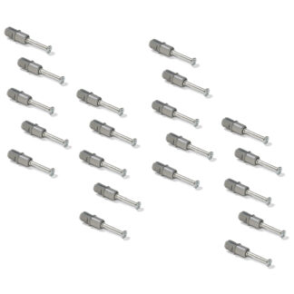 20 bulloni ad espansione, in acciaio e plastica, superficie: zincato, 21,6 mm (27/32"), 5912805. Ancoraggio di collegamento espandibile per connettori eccentrici, ripiani, parti di armadi e molto altro, di EMUCA