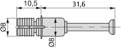 20 bulloni ad espansione, in acciaio e plastica, superficie: zincata, 31,6 mm (1-1/4"), 5912905. Tassello di collegamento divaricabile per connettori eccentrici, ripiani, parti di armadi e molto altro, di EMUCA - immagine 3