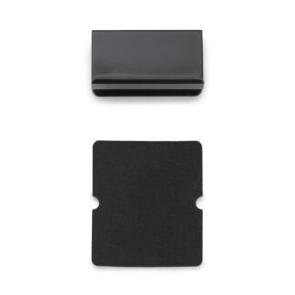 Contropiastra per vetro spessore 5 mm (13/64"), con funzione maniglia, superficie: nera, 40 mm (1-37/64"), K-150B. Controparte per anta della vetrina, pigliamosche magnetico e molto altro, di Sugatsune / LAMP® (Giappone)