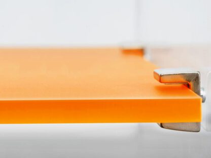 8 staffe per ripiani in vetro di alta qualità, superficie: nichelata, 3 mm (1/8"), 4010007. Staffe per ripiani in vetro per ripiani in vetro, mensole per armadi in vetro, mobili da bagno e altro ancora, di EMUCA - immagine 4