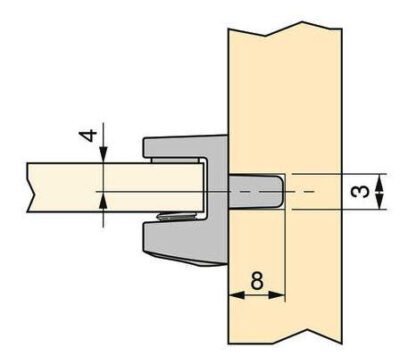 8 staffe per ripiani in vetro di alta qualità, superficie: nichelata, 3 mm (1/8"), 4010007. Staffe per ripiani in vetro per ripiani in vetro, mensole per armadi in vetro, mobili da bagno e altro ancora, di EMUCA - immagine 3