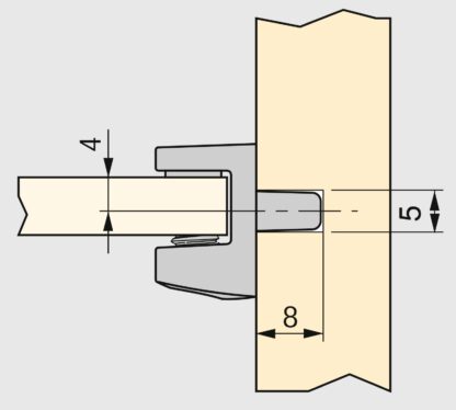 8 staffe per ripiani in vetro di alta qualità, superficie: nichelata, 5 mm (13/64"), 4007907. Staffe per ripiani in vetro per ripiani in vetro, mensole per armadi in vetro, mobili da bagno e altro ancora, di EMUCA - immagine 3