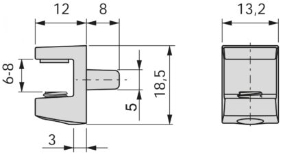 8 staffe per ripiani in vetro di alta qualità, superficie: nichelata, 5 mm (13/64"), 4007907. Staffe per ripiani in vetro per ripiani in vetro, mensole per armadi in vetro, mobili da bagno e altro ancora, di EMUCA - immagine 2