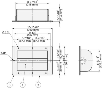 Grande impugnatura in acciaio inox V2A (SUS304), 260 mm (10.3″) HH-M200. Guscio della maniglia in acciaio inossidabile di alta qualità, solido e robusto in acciaio inossidabile V2A (SUS304), lucidato a specchio, per grandi porte, navi, veicoli speciali di Sugatsune / LAMP® (Giappone) - immagine 3
