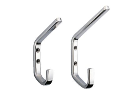 Gancio doppio da parete di alta qualità con due ganci terminali, con spazio, in acciaio inossidabile, superficie: lucida lucida, 138,5 mm (5,5"), JF1B90M. Doppio gancio V2A per impieghi gravosi per la cantieristica navale, all'aperto e molto altro, di Sug - immagine 3