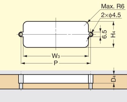 Guscio con impugnatura rettangolare di alta qualità in plastica resistente, superficie: avorio, 140 mm (5,6") HH-JS140-IV. Maniglia per mobili HH-JS140-IV per lamiera, legno, cassetto, armadio metallico, armadio in legno, mobili per ufficio, mobili per ca - immagine 5