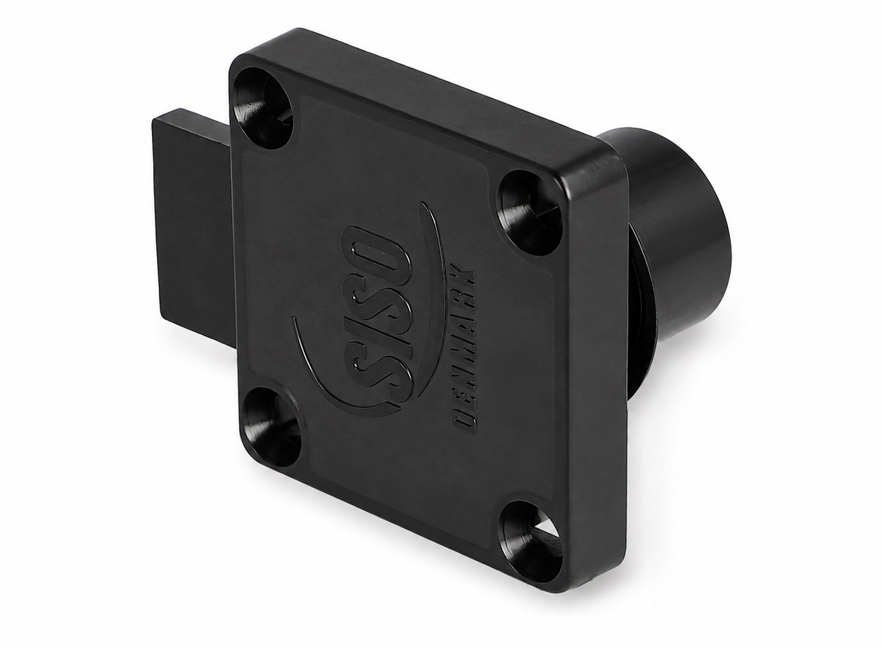 Serratura a scatola di alta qualità, superficie: nera, ⌀19 mm (3/4"), versione: chiusura a sinistra, 14.01.062-5. Robusta serratura a vite per porte di mobili, mobili, mobili, schedari e molto altro, di SISO Danimarca - immagine 3