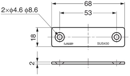 Contropiastra magnetica resistente alla corrosione in 4 pezzi, 68 mm (2-43/64"), AS-68. Controparte magnetica antiruggine per chiusure magnetiche, mobili da esterno, chiusura magnetica, interni di yacht e molto altro, di Sugatsune / LAMP® (Giappone) - immagine 3