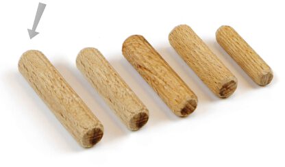 10 pezzi di tasselli lunghi in legno di faggio, superficie: nervata, 40 mm (1,6") 9094878. Tasselli in legno 9094878 per pannelli di legno, connessione in legno, costruzione di mobili, costruzione di scaffali, by EMUCA - immagine 4