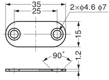 Contropiastra magnetica ovale lunga 8 pezzi con 2 fori svasati, superficie: nera, 35 mm (1-3/8"), MC-YN001U-BL. Controparte magnetica per chiusure magnetiche, serratura magnetica, anta dell'armadio e molto altro, di Sugatsune / LAMP® (Giappone) - immagine 2