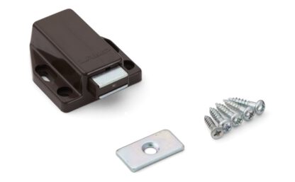2 pezzi di chiusure magnetiche a scatto di alta qualità, incl. contropiastra, superficie: marrone, 38 mm (1-1/2"), ML-80BR. Apriporta push-to-open per ante di mobili, ante di armadi e molto altro, di Sugatsune / LAMP® (Giappone) - immagine 5