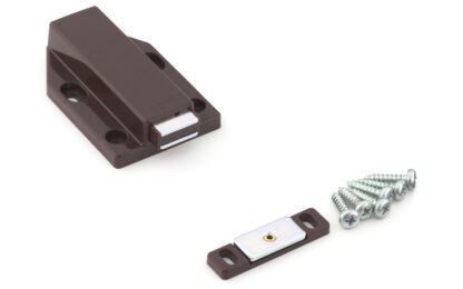 2 chiusure magnetiche a scatto, incl. contropiastra, superficie: marrone, 38 mm (1-1/2"), versione: con stantuffo lungo, ML-120BR. Apriporta push-to-open per ante di mobili, ante di armadi e molto altro, di Sugatsune / LAMP® (Giappone) - immagine 5