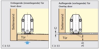 2 chiusure magnetiche a scatto, incl. contropiastra, superficie: marrone, 38 mm (1-1/2"), versione: con stantuffo lungo, ML-120BR. Apriporta push-to-open per ante di mobili, ante di armadi e molto altro, di Sugatsune / LAMP® (Giappone) - immagine 3
