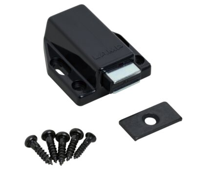 2 pezzi di chiusure magnetiche a scatto di alta qualità, incl. contropiastra, superficie: nero, 38 mm (1-1/2"), ML-80BL. Apriporta push-to-open per ante di mobili, ante di armadi e molto altro, di Sugatsune / LAMP® (Giappone) - immagine 5