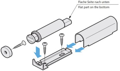 2 chiusure magnetiche a scatto con custodia in acciaio inox, incl. contropiastra, MC-S60. Apriporta push-to-open per ante di mobili, ante di armadi, sportelli di armadi e molto altro, di Sugatsune / LAMP® (Giappone) - immagine 3