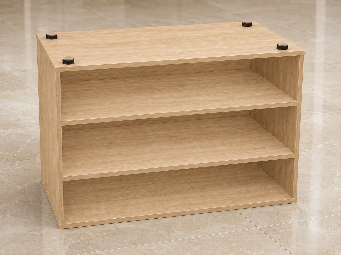 4 pezzi di robusto regolatore per mobili, capacità di carico: 600 kg (1323 lbs), superficie: nera, ⌀25 mm (63/64"), versione: con tampone in feltro, B573-25-BK. Base regolabile per mobili, tavoli, armadietti, gambe di tavolo e molto altro, di Kojima (Giappone) - immagine 6