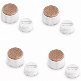 4 pezzi di regolazione robusta per mobili, capacità di carico: 600 kg (1323 lbs), superficie: bianca, ⌀25 mm (63/64"), versione: con tampone in feltro, B573-25-WH. Base regolabile per mobili, tavoli, armadietti, gambe di tavolo e molto altro, di Kojima (Giappone)