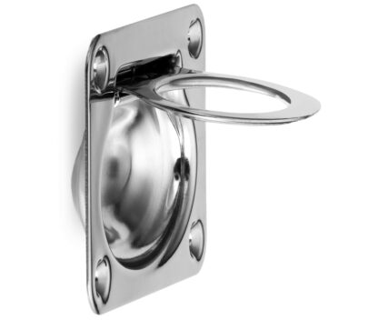 Maniglia pieghevole in acciaio STainless da 75 mm (3") SUS304, 980643 da 75 mm (3"). Maniglia pieghevole in acciaio inossidabile a forma di anello in acciaio inossidabile V2A, lucida lucida, a molla, per flap di ispezione, porta di ispezione, ambiente umi - immagine 5