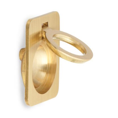 Manico pieghevole ad anello in ottone, finitura: opaco satinato, 30,5 mm (1,3") 587-40SB. Maniglia ad anello 587-40SB per camper, barca, portello di ispezione, porta di ispezione, di Sugatsune / LAMP® (Giappone) - immagine 4