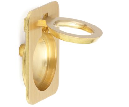Manico pieghevole ad anello in ottone, finitura: opaco satinato, 38 mm (1,5") 587-50SB. Maniglia ad anello 587-50SB per camper, barca, portello di ispezione, porta di ispezione, di Sugatsune / LAMP® (Giappone) - immagine 5