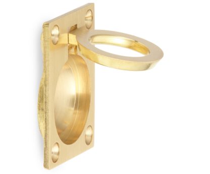 Manico pieghevole ad anello in ottone, finitura: opaco satinato, 38 mm (1,5") 587B-50SB. Maniglia ad anello 587B-50SB per camper, barca, portello di ispezione, porta di ispezione, di Sugatsune / LAMP® (Giappone) - immagine 5