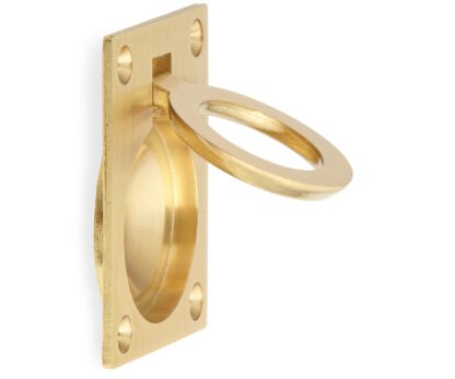 Manico pieghevole ad anello in ottone, finitura: opaco satinato, 47,5 mm (1,9") 587B-60SB. Maniglia ad anello 587B-60SB per camper, barca, portello di ispezione, porta di ispezione, di Sugatsune / LAMP® (Giappone) - immagine 5