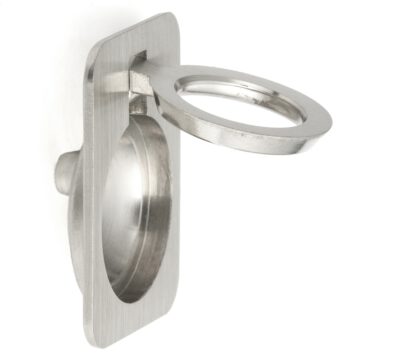Manico pieghevole ad anello in ottone, finitura: bronzo bianco, opaco satinato, 38 mm (1,5") 587-50WB. Maniglia ad anello 587-50WB per camper, barca, portello di ispezione, porta di ispezione, di Sugatsune / LAMP® (Giappone) - immagine 5